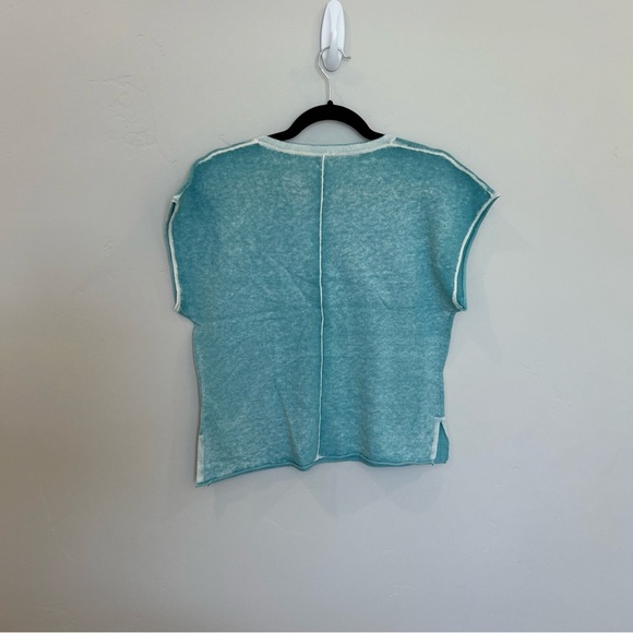 Women’s Sundance Laurette Sweater Tee, Aqua, Petite Medium - Picture 5 of 6